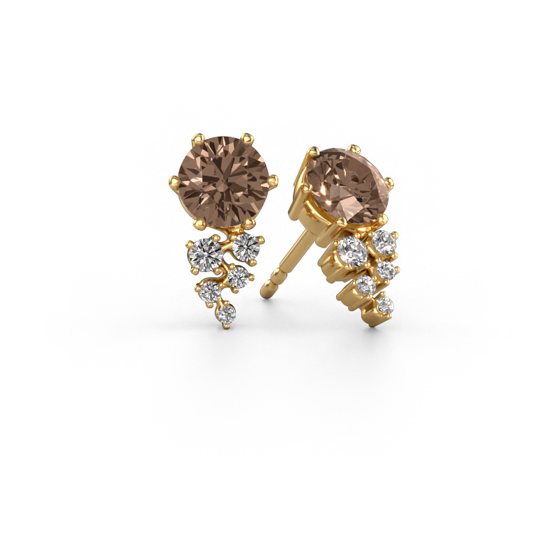 Image of Earrings Royce 585 gold Brown diamond 1.779 crt
