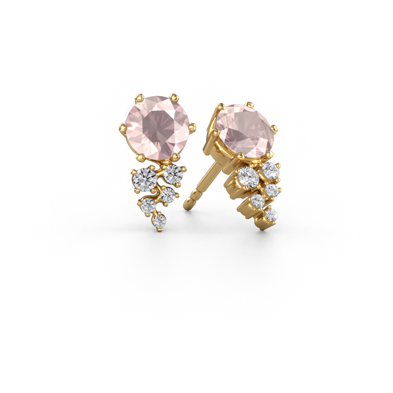 Image of Earrings Royce 585 gold Morganite champagne 6 mm