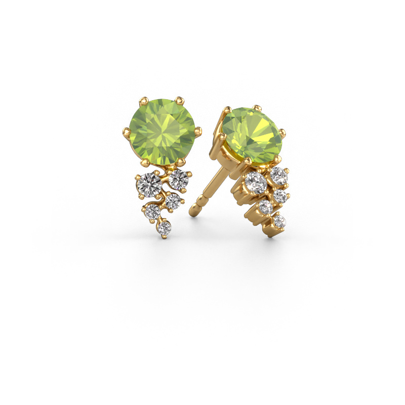Image of Earrings Royce 585 gold Peridot 6 mm