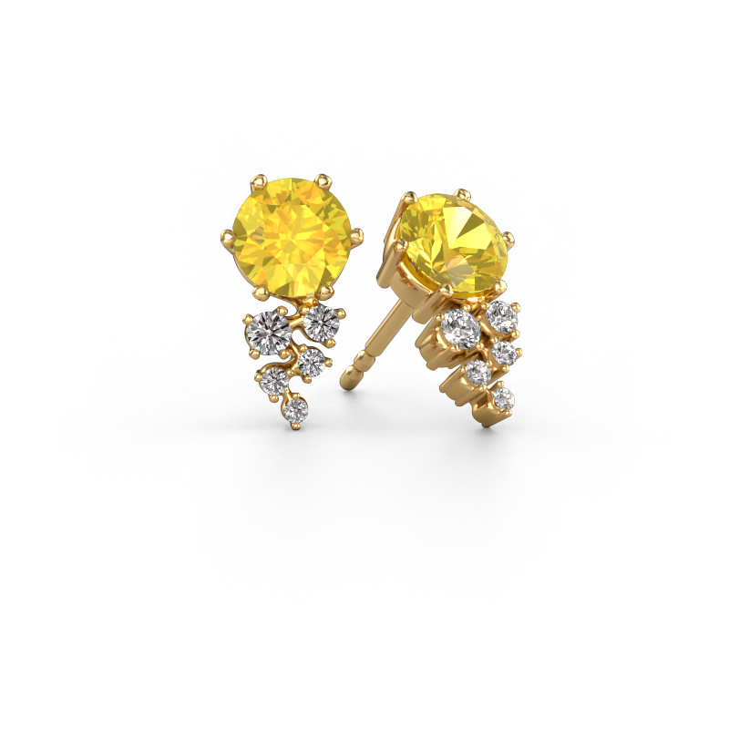 Bild von Ohrringe Royce 585 Gold Gelb Saphir 6 mm
