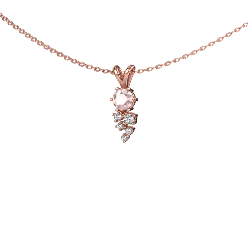 Image of Pendant Royce 585 rose gold Morganite champagne 4 mm