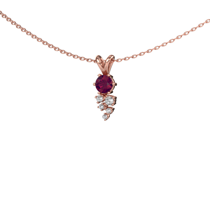 Image of Pendant Royce 585 rose gold Rhodolite 4 mm