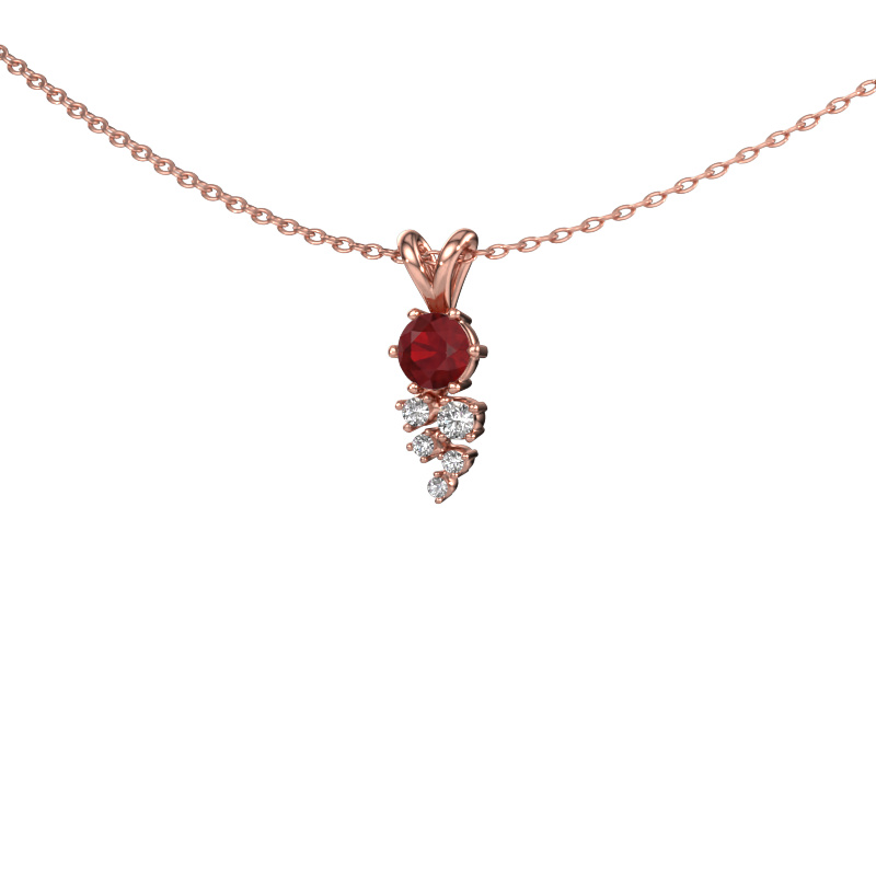 Image of Pendant Royce 585 rose gold Ruby 4 mm