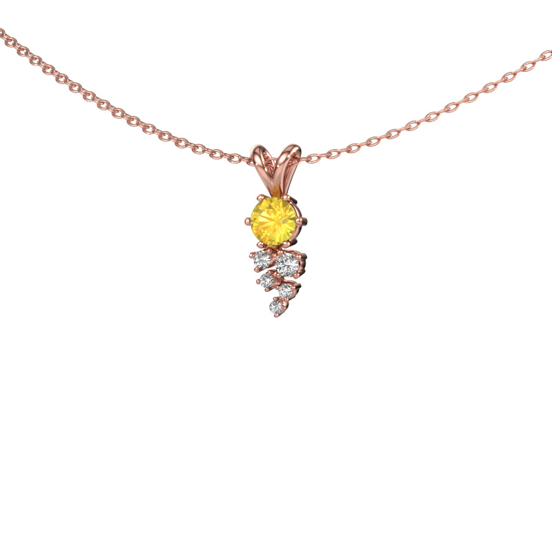 Image of Pendant Royce 585 rose gold Yellow sapphire 4 mm