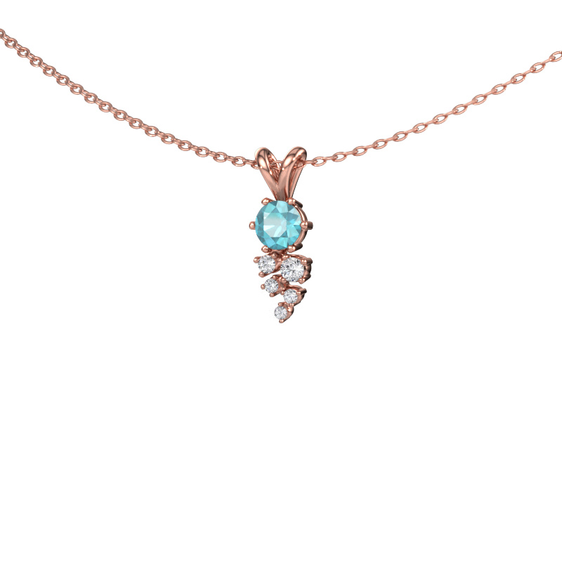 Image of Pendant Royce 585 rose gold Blue topaz 4 mm