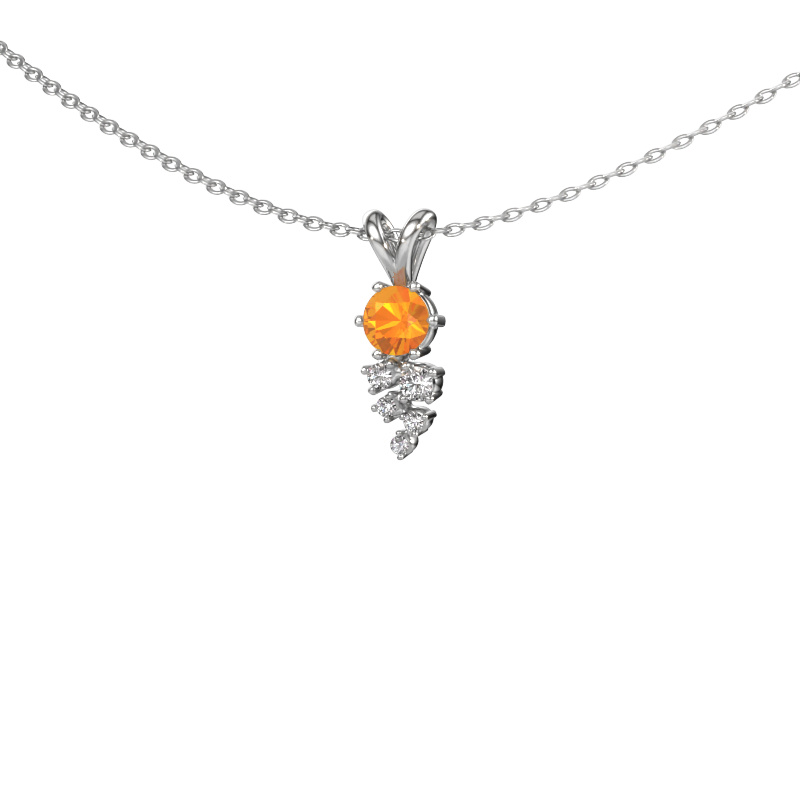 Image of Pendant Royce 585 white gold Citrin 4 mm