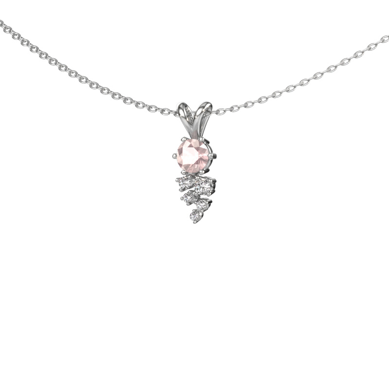 Image of Pendant Royce 585 white gold Morganite champagne 4 mm