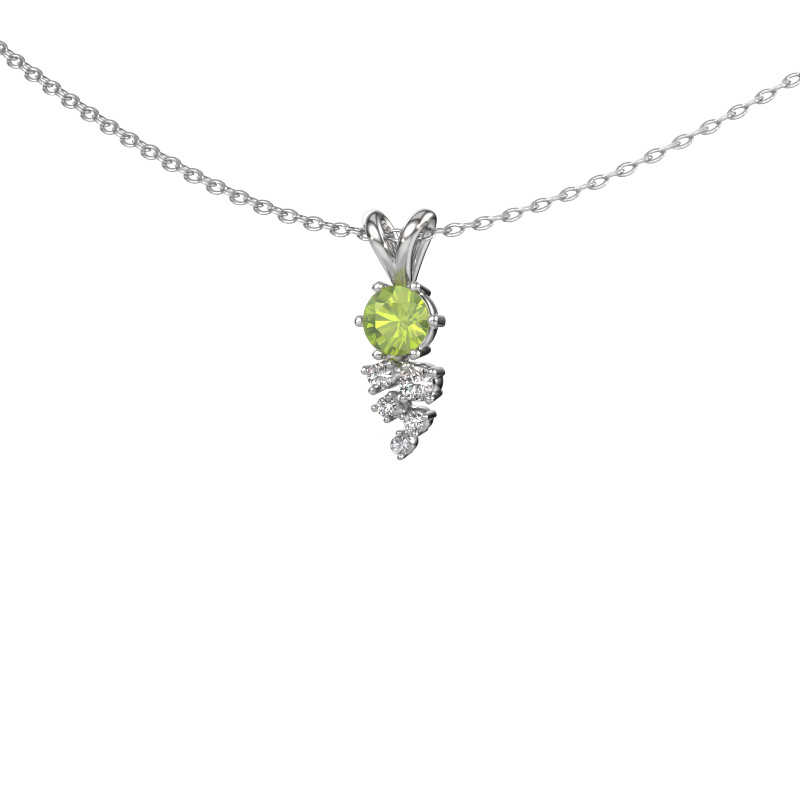 Image of Pendant Royce 950 platinum Peridot 4 mm