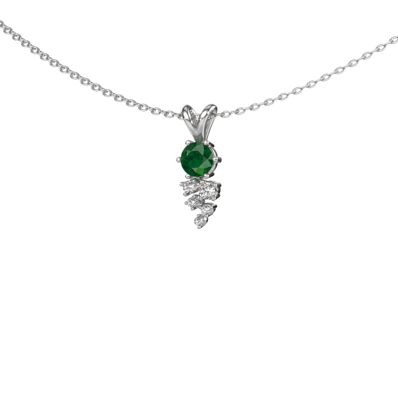 Image of Pendant Royce 585 white gold Emerald 4 mm