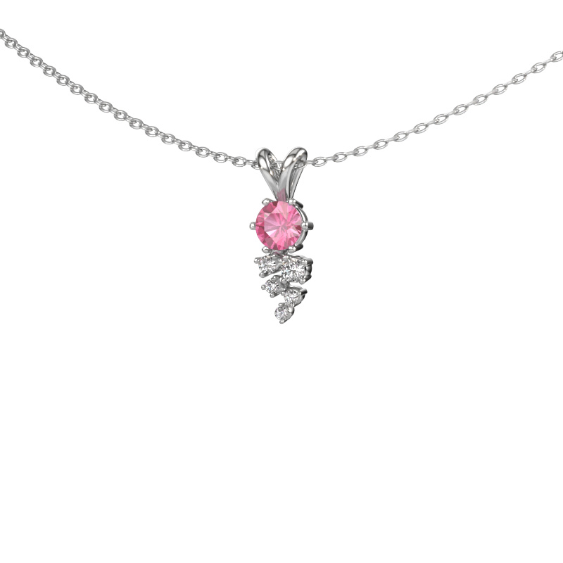 Image of Pendant Royce 585 white gold Pink sapphire 4 mm