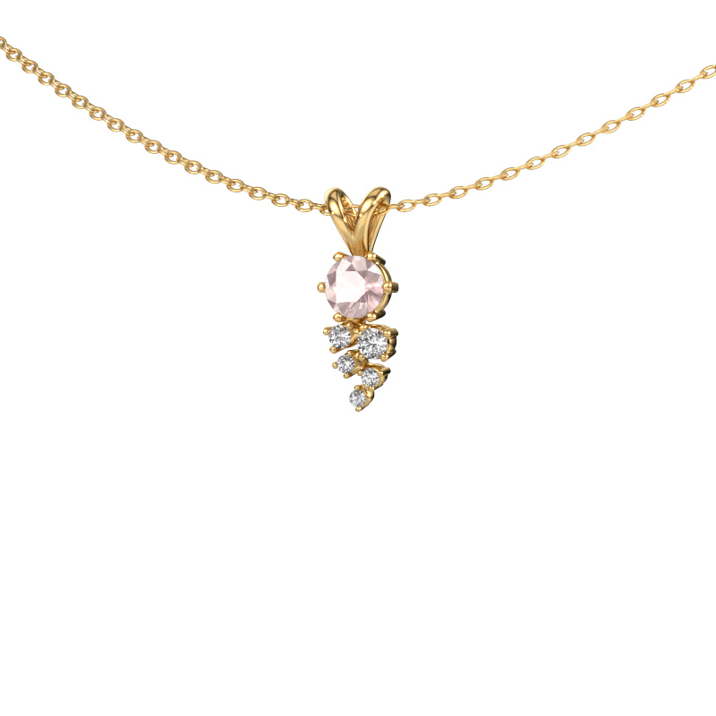 Image of Pendant Royce 585 gold Morganite champagne 4 mm