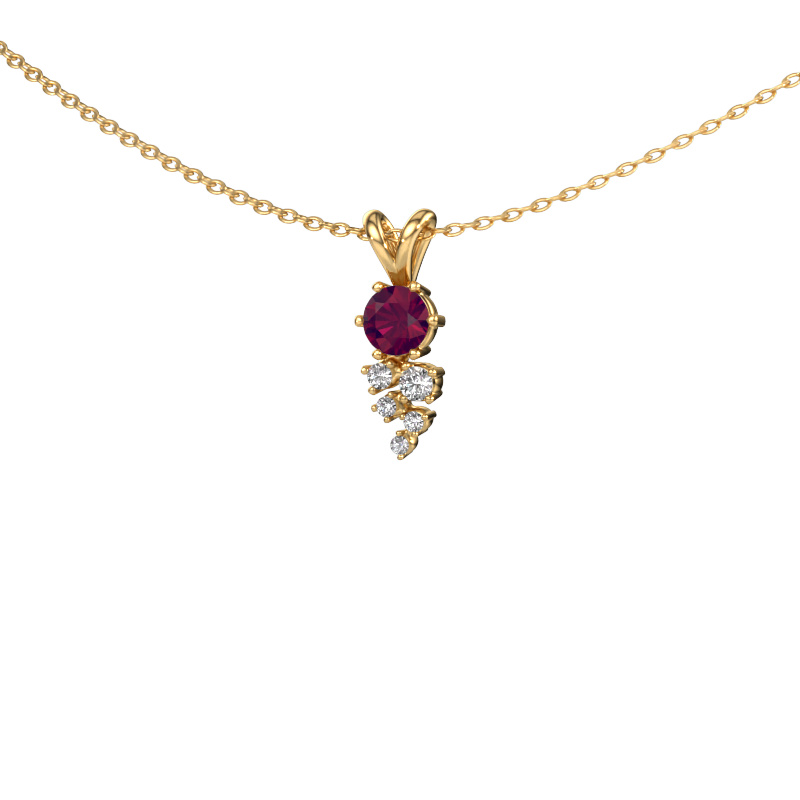 Image of Pendant Royce 585 gold Rhodolite 4 mm