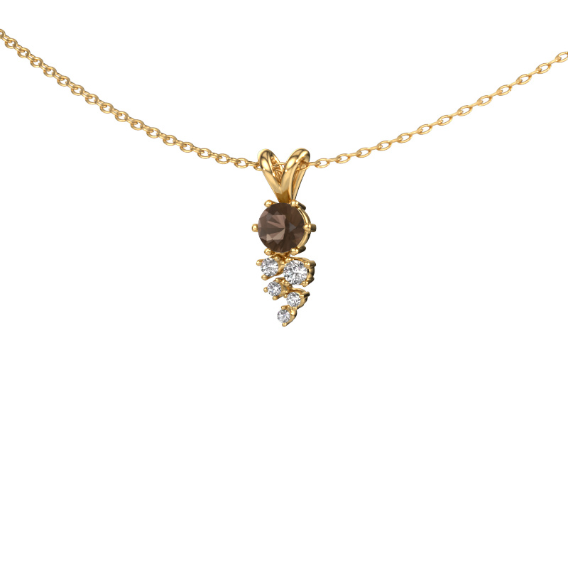 Image of Pendant Royce 585 gold Smokey quartz 4 mm