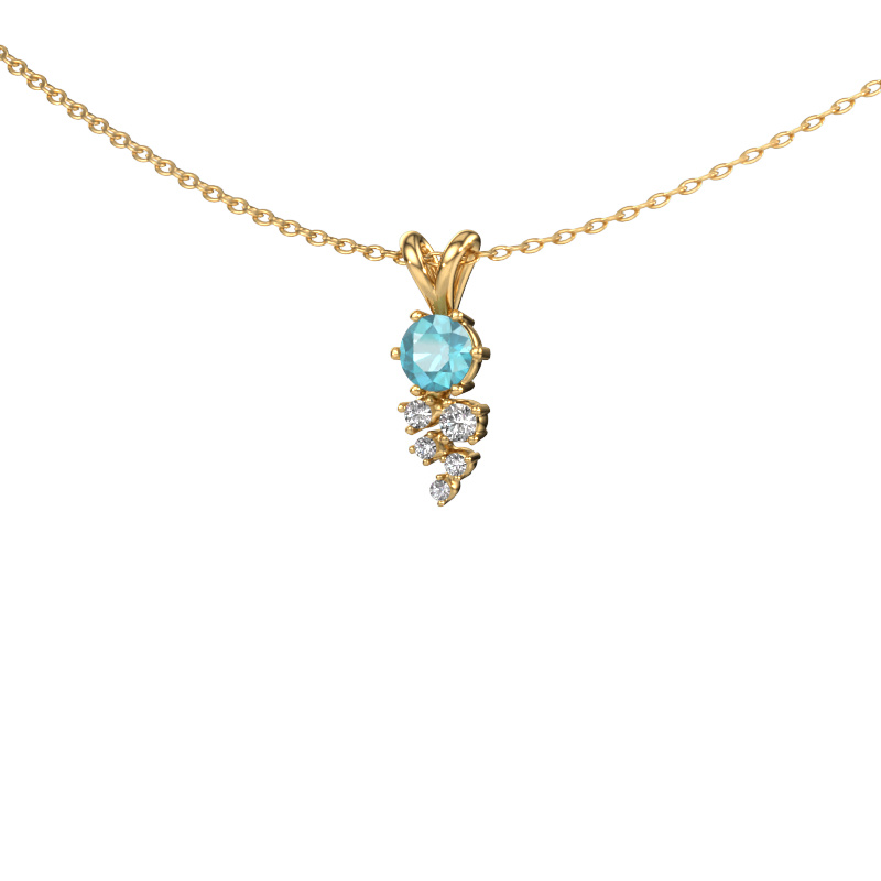 Image of Pendant Royce 585 gold Blue topaz 4 mm