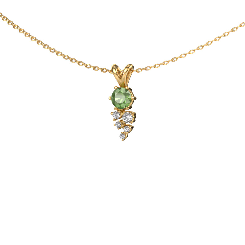 Image of Pendant Royce 585 gold Tourmaline green 4 mm