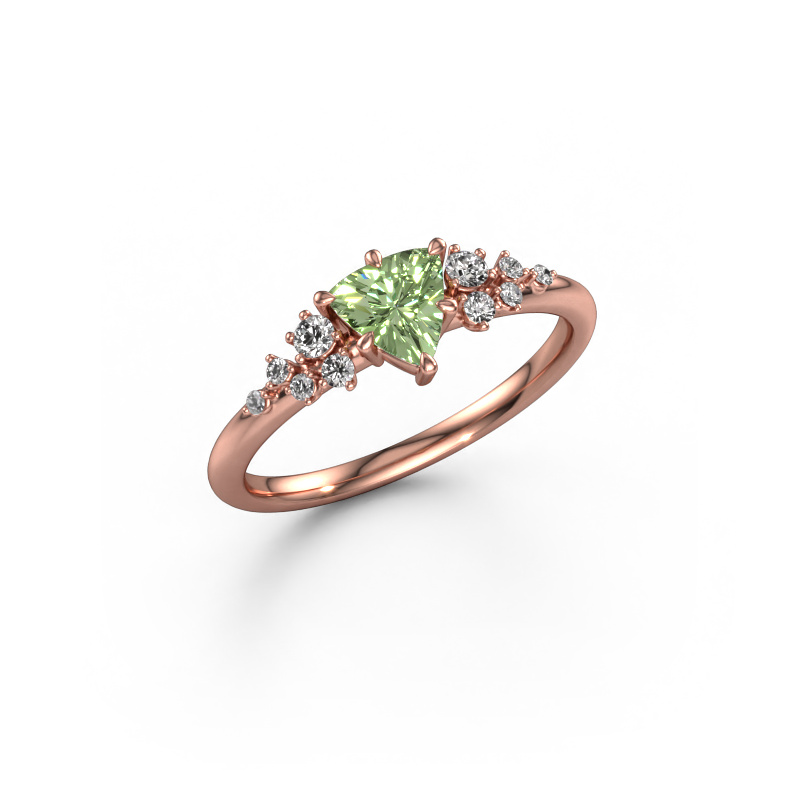 Image of Ring Royce TRI 585 rose gold Green lab grown diamond 5.5 mm