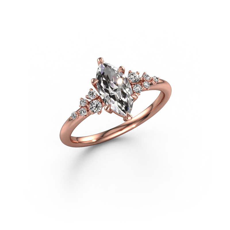 Image of Ring Royce MRQ 585 rose gold Custom diamond 10x5 mm