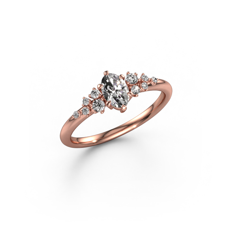 Image de Bague Royce OVL 585 or rose Diamant 0.533 crt