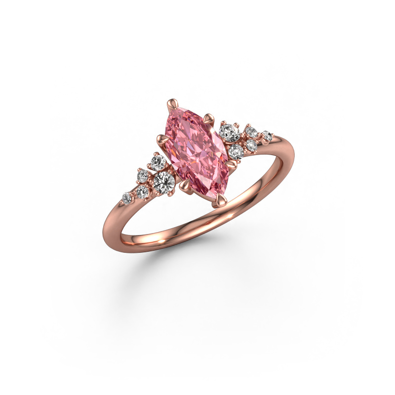 Image of Ring Royce MRQ 585 rose gold Pink lab grown diamond 10x5 mm