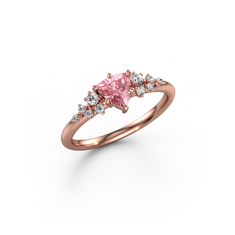 Image of Ring Royce TRI 585 rose gold Pink lab grown diamond 5.5 mm