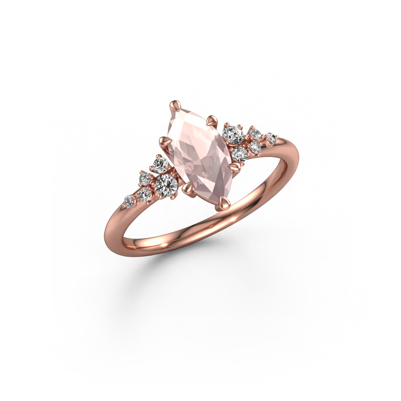 Image of Ring Royce MRQ 585 rose gold Morganite champagne 10x5 mm
