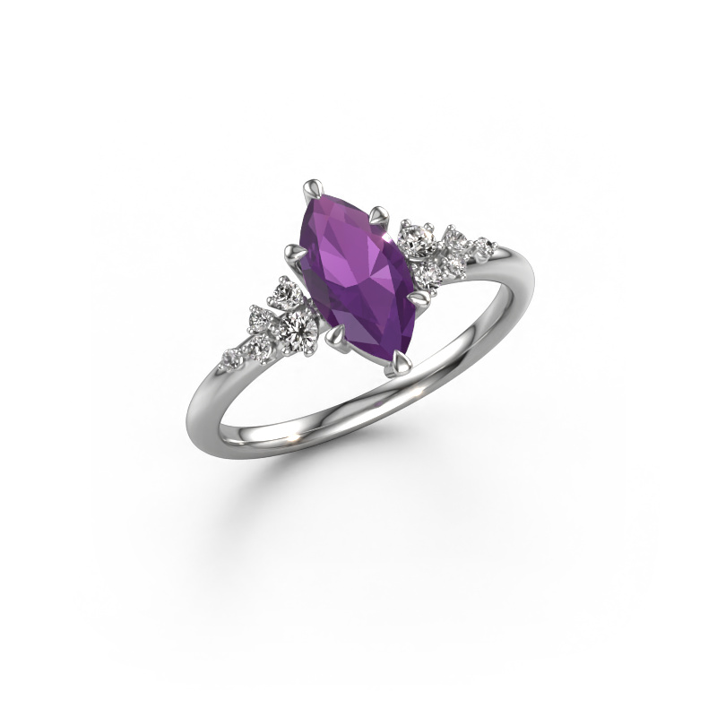 Image of Ring Royce MRQ 585 white gold Amethyst 10x5 mm