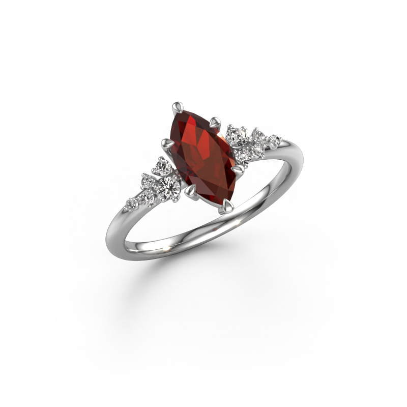 Image of Ring Royce MRQ 585 white gold Garnet 10x5 mm