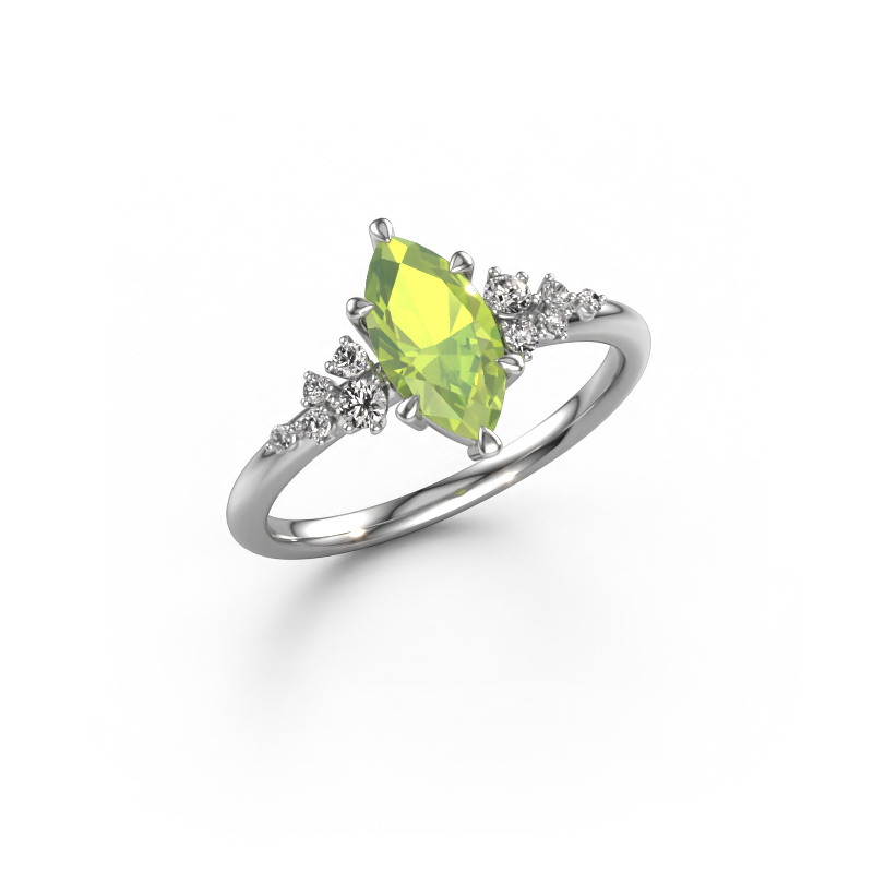 Image of Ring Royce MRQ 585 white gold Peridot 10x5 mm