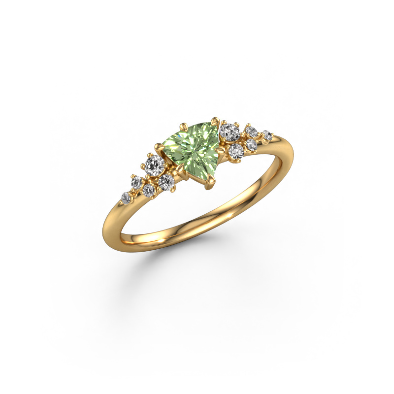 Image de Bague Royce TRI 585 or jaune Diamants synthétiques vert 5.5 mm
