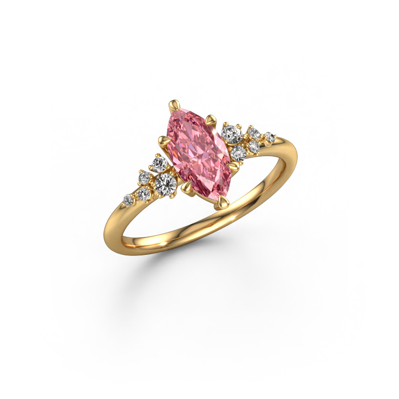 Image of Ring Royce MRQ 585 gold Pink lab grown diamond 10x5 mm