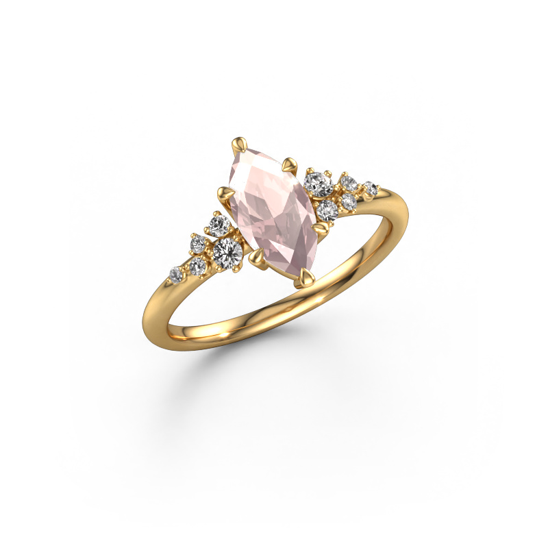 Image of Ring Royce MRQ 585 gold Morganite champagne 10x5 mm