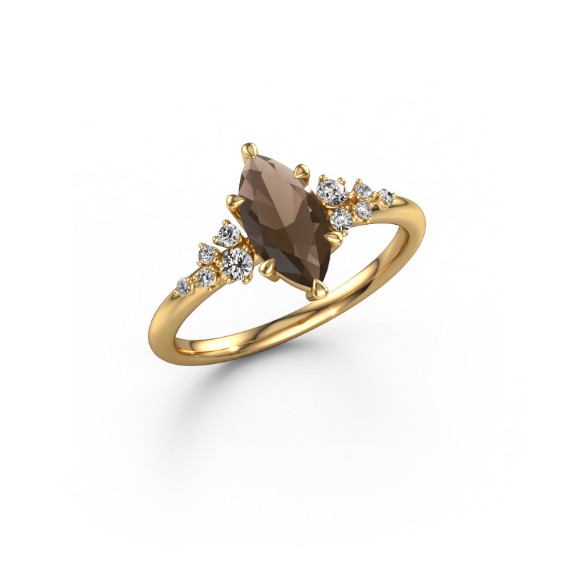 Image of Ring Royce MRQ 585 gold Smokey quartz 10x5 mm