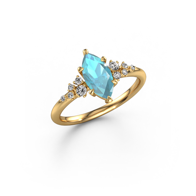 Image of Ring Royce MRQ 585 gold Blue topaz 10x5 mm