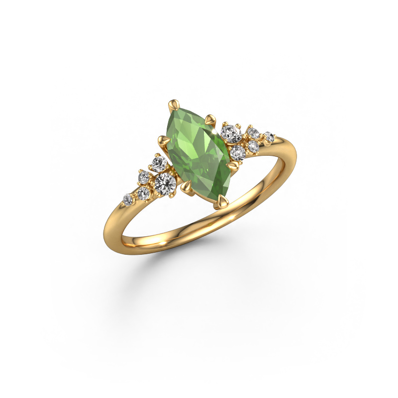 Image of Ring Royce MRQ 585 gold Tourmaline green 10x5 mm