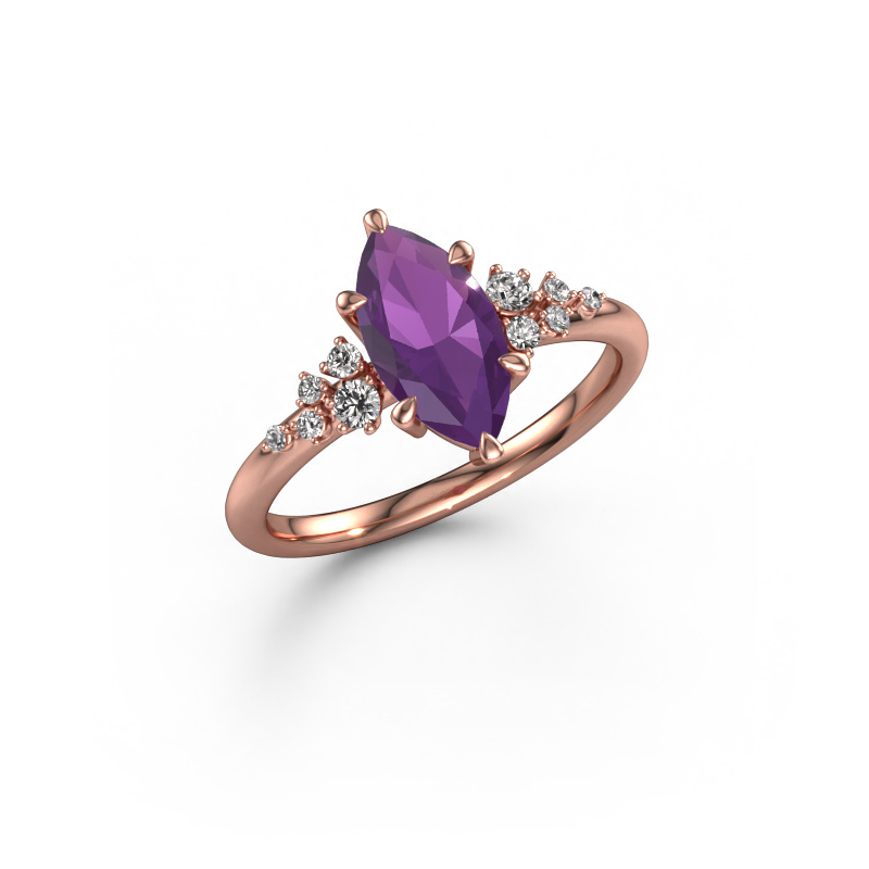 Image of Engagement ring Royce MRQ 585 rose gold Amethyst 11x5.5 mm