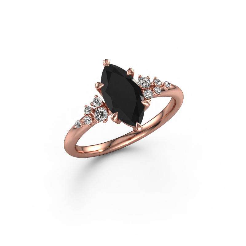 Image of Engagement ring Royce MRQ 585 rose gold Black diamond 1.633 crt