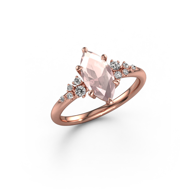 Image of Engagement ring Royce MRQ 585 rose gold Morganite champagne 11x5.5 mm