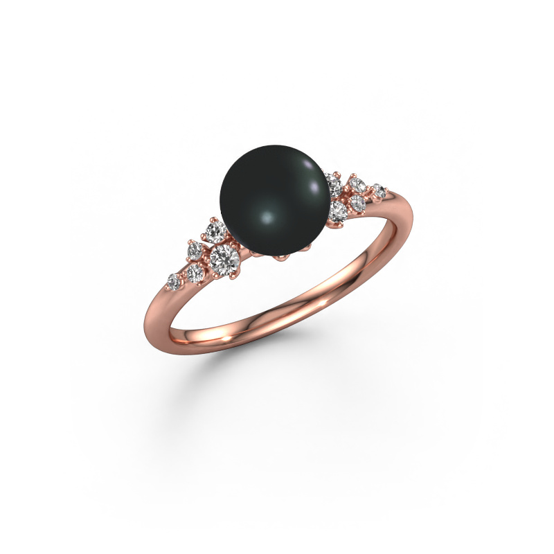 Image of Ring Royce PRL 585 rose gold Black pearl 7 mm
