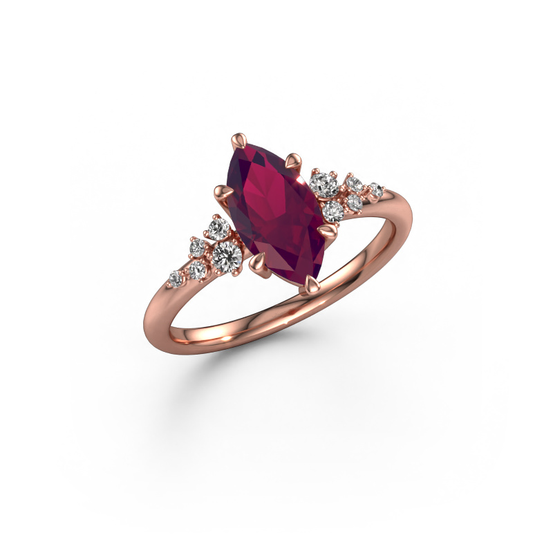 Image of Engagement ring Royce MRQ 585 rose gold Rhodolite 11x5.5 mm