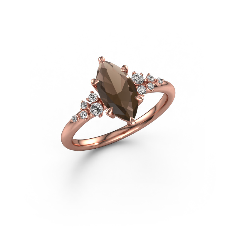 Image of Engagement ring Royce MRQ 585 rose gold Smokey quartz 11x5.5 mm