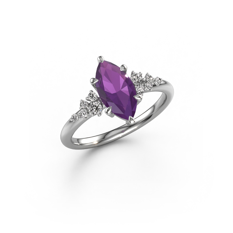 Image of Engagement ring Royce MRQ 585 white gold Amethyst 11x5.5 mm