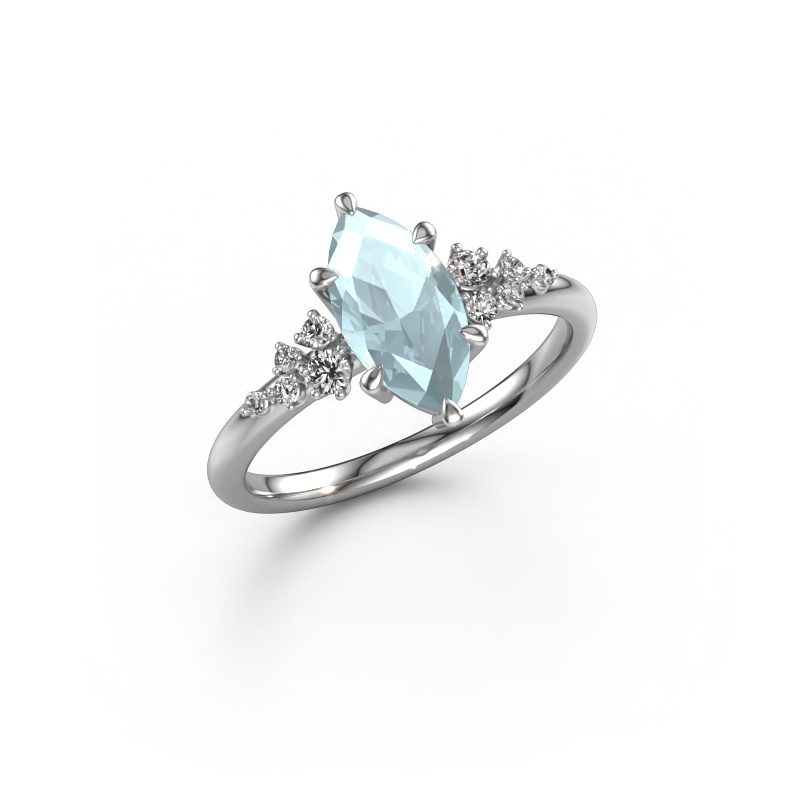 Image of Engagement ring Royce MRQ 585 white gold Aquamarine 11x5.5 mm