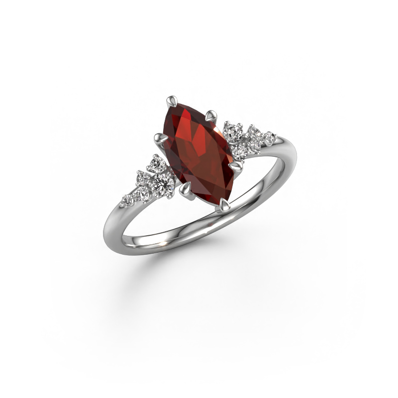 Image of Engagement ring Royce MRQ 950 platinum Garnet 11x5.5 mm