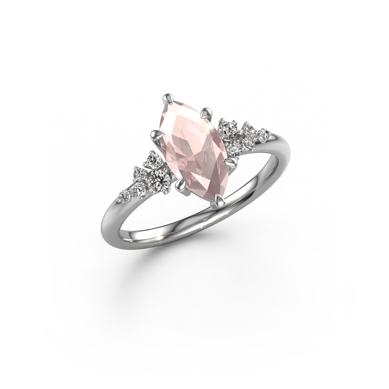 Image of Engagement ring Royce MRQ 950 platinum Morganite champagne 11x5.5 mm