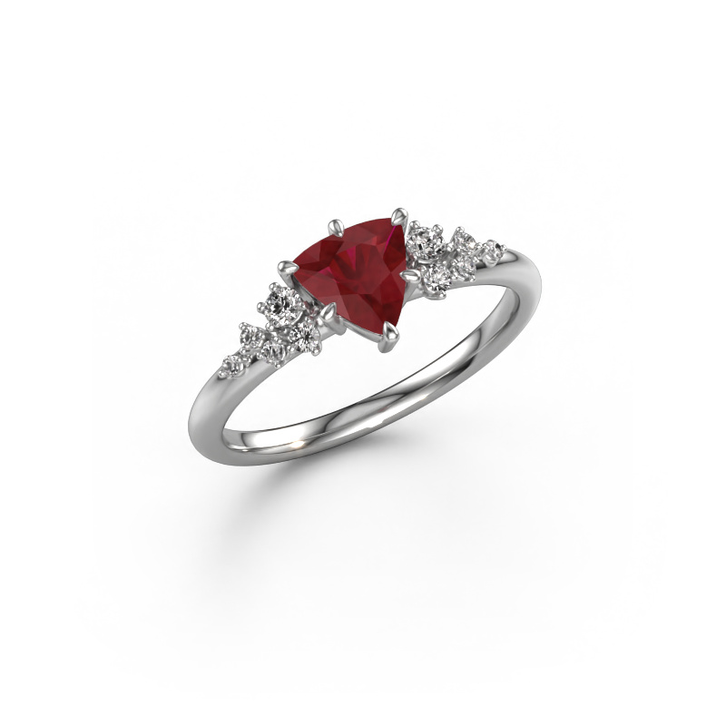 Image of Ring Royce TRI 585 white gold Ruby 6 mm
