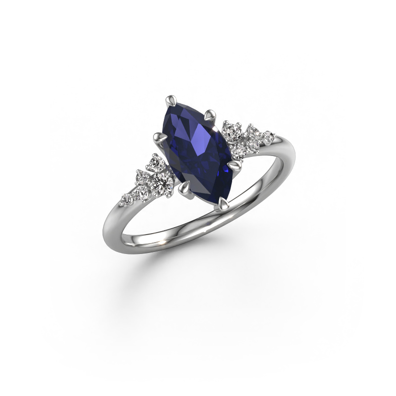 Image of Engagement ring Royce MRQ 950 platinum Sapphire 11x5.5 mm
