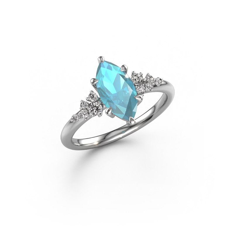 Image of Engagement ring Royce MRQ 950 platinum Blue topaz 11x5.5 mm