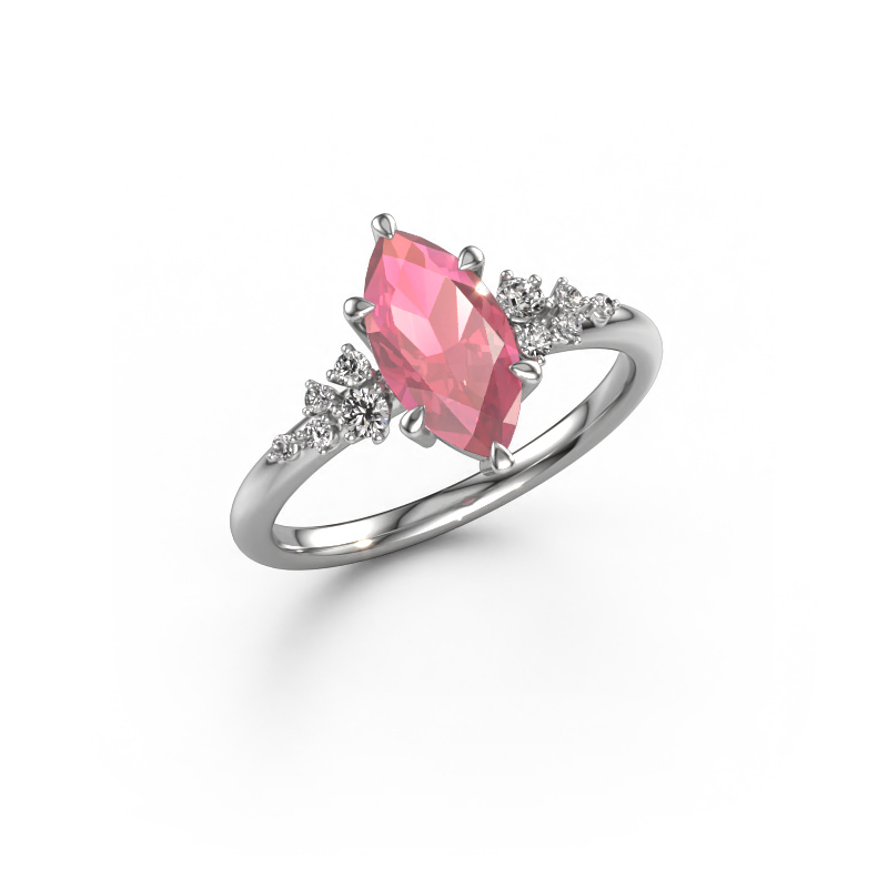 Image of Engagement ring Royce MRQ 950 platinum Tourmaline pink 11x5.5 mm