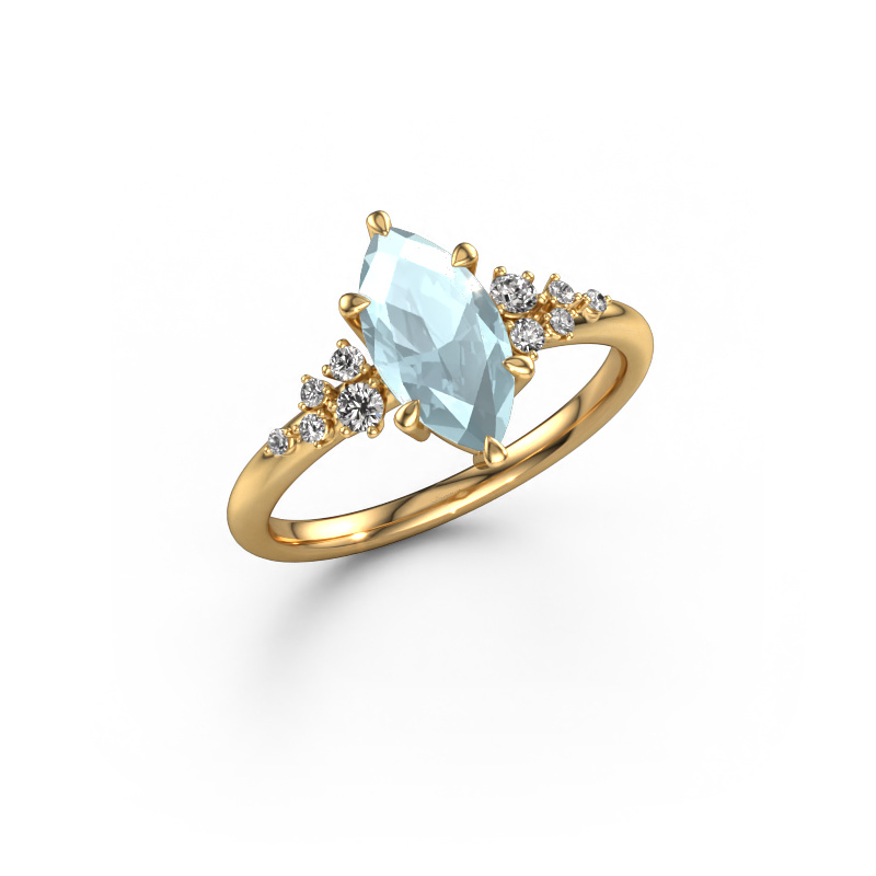 Image of Engagement ring Royce MRQ 585 gold Aquamarine 11x5.5 mm