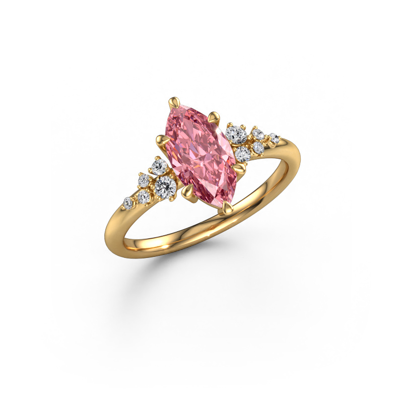 Image of Engagement ring Royce MRQ 585 gold Pink lab grown diamond 11x5.5 mm